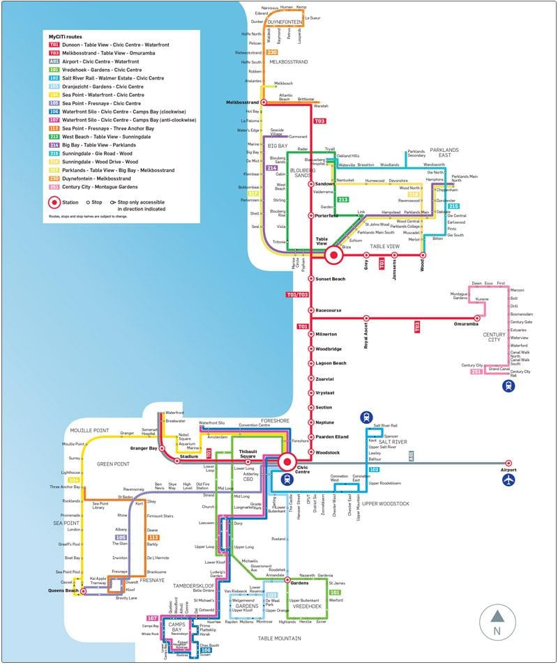 Горад станцыя myciti мыса маршрут на карце