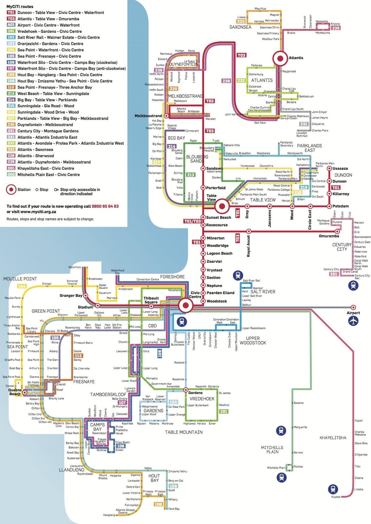 карта станцыя myciti