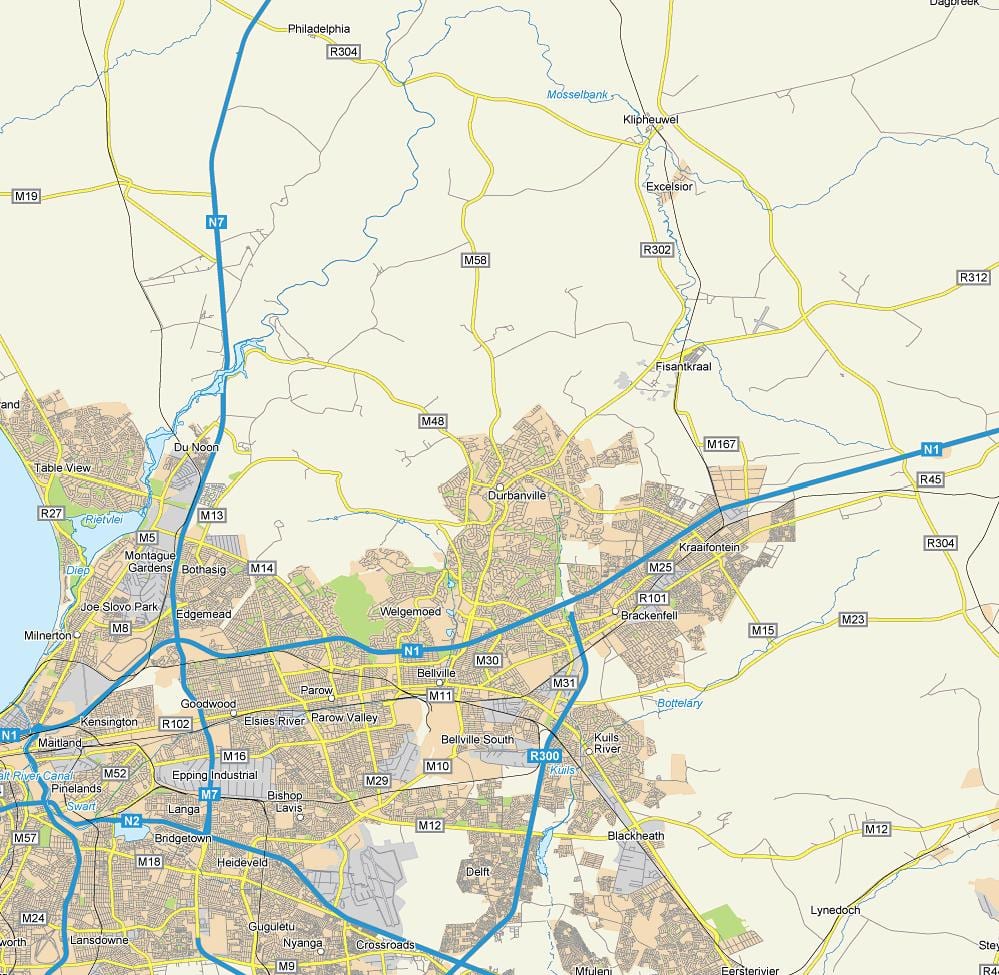 карта uitzicht дурбанвиль