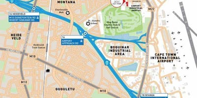 Карта індустрыя аэрапорта Кейптаўн