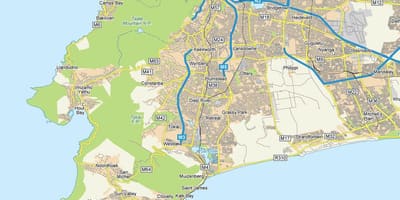 Карта ракі дып Кейптаўн